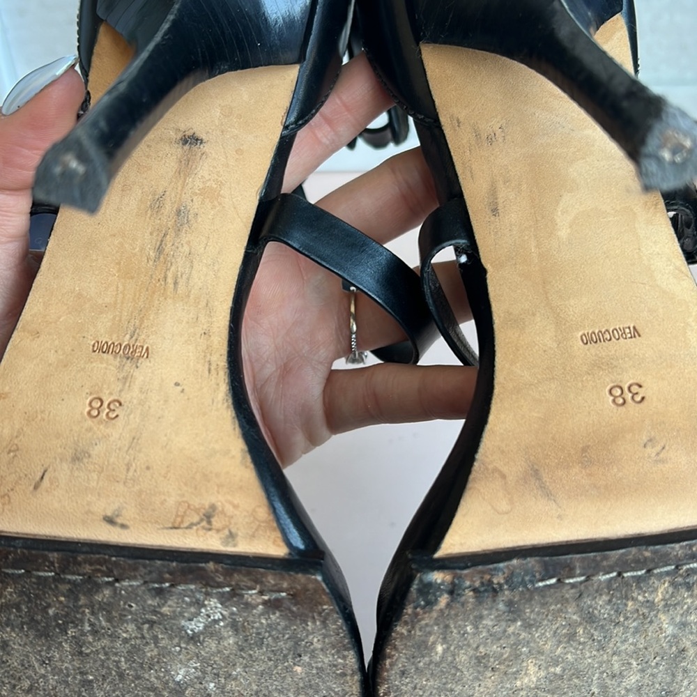ALEXANDER WANG Strappy Black Leather Stilettos! Size 38 - Picture 10 of 10